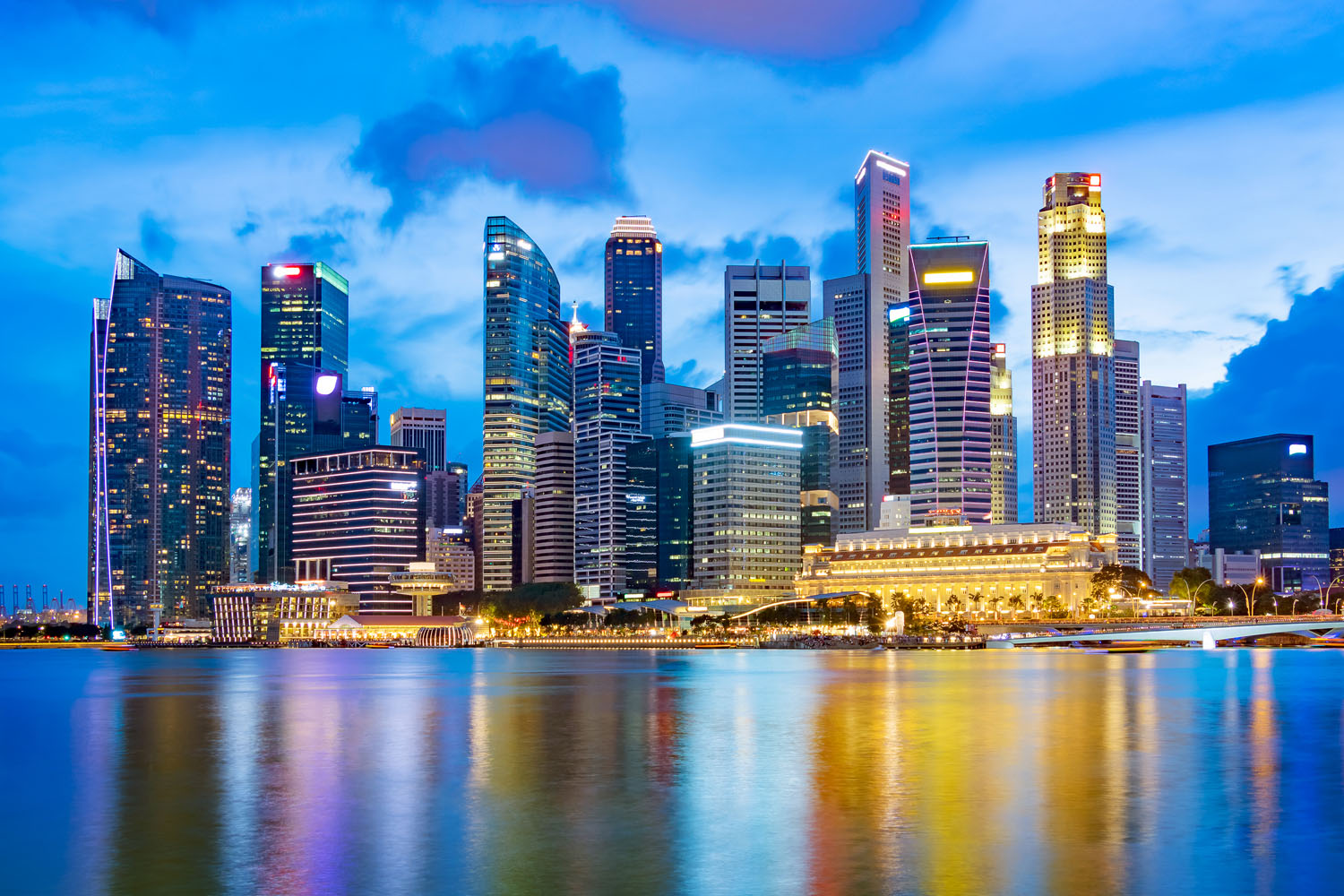 Singapore skyline reflecting on the water