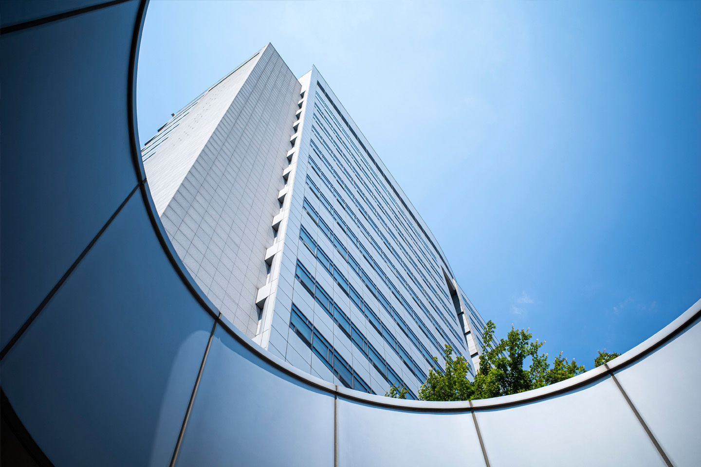 ground level view of building