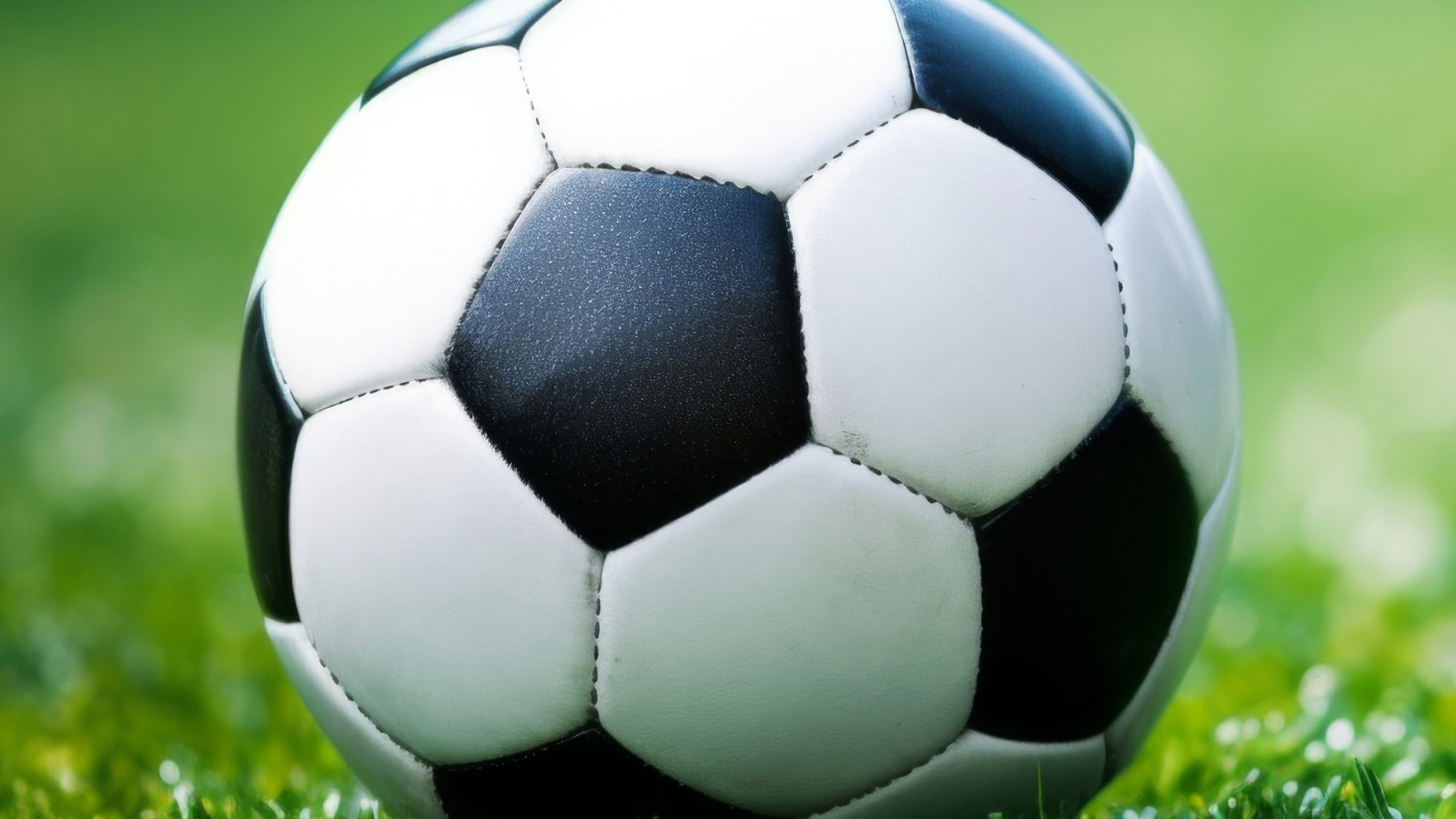 closeup of football on grass