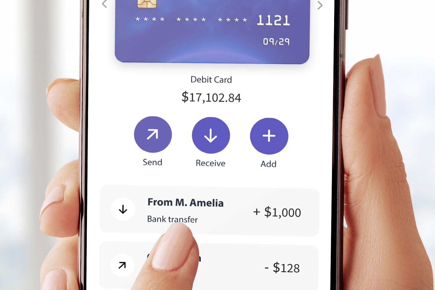 mobile phone with banking app open