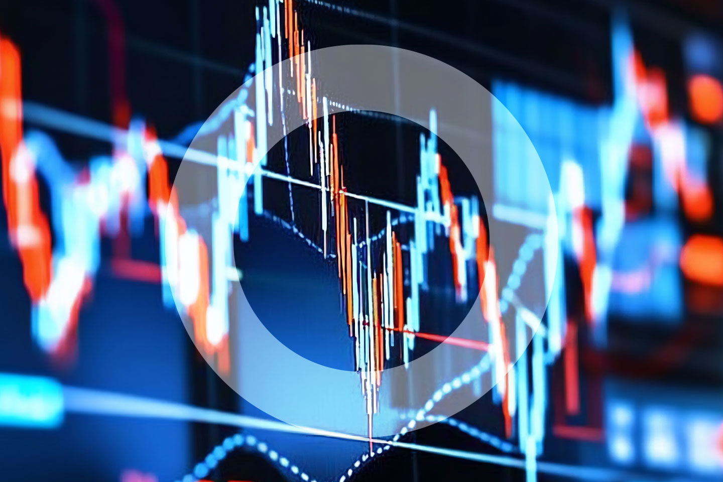 High Peaks Blue And Orange Stock Market Screen