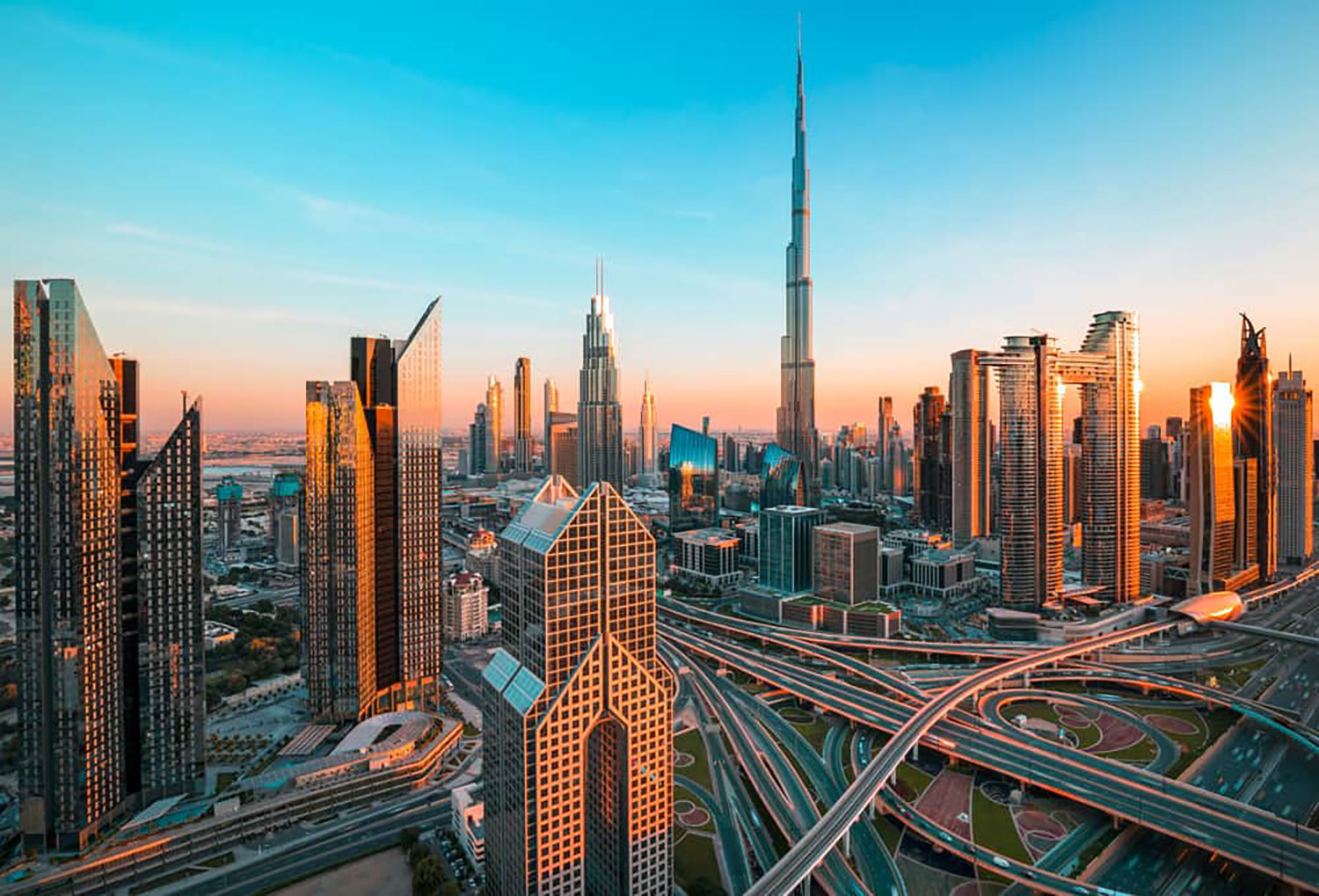 Dubai skyline at dawn